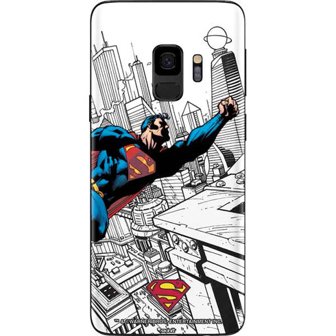 DC Comics Superman Flying Over City Pose Galaxy S9 Skin